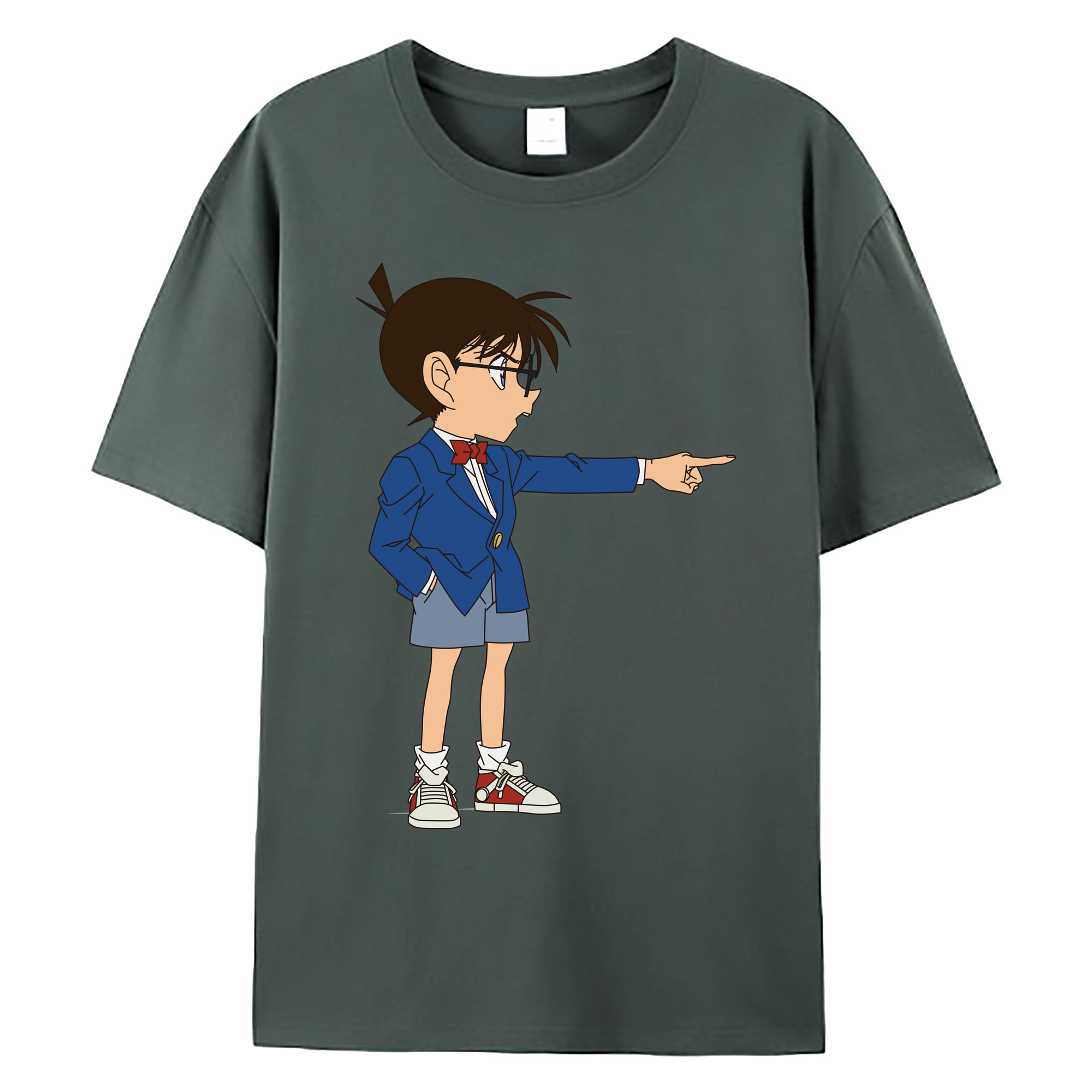 （画像用） 名探偵コナン 江戸川 コナン Detective Conan Conan Edogawa 綿100％ メンズ半袖Tシャツ｜肌触りやわらか＆通気性